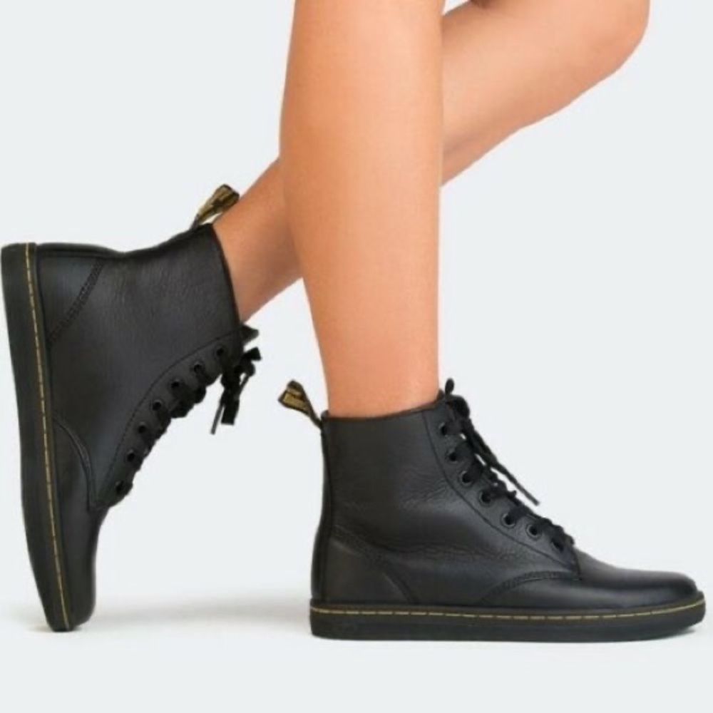 Dr. Martens Black Leather Lace-Up Ankle Boots